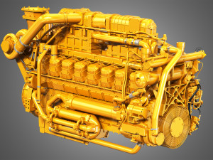 3516c hd engine - v16 industrial diesel engine 3D-Modell
