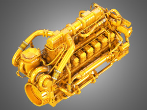 3516c hd engine - v16 industrial diesel engine 3D-Modell