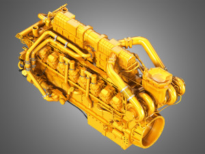 3516c hd engine - v16 industrial diesel engine 3D-Modell