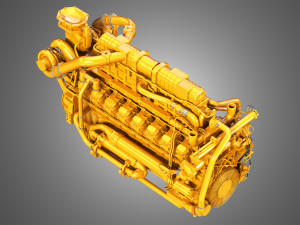3516c hd engine - v16 industrial diesel engine 3D-Modell