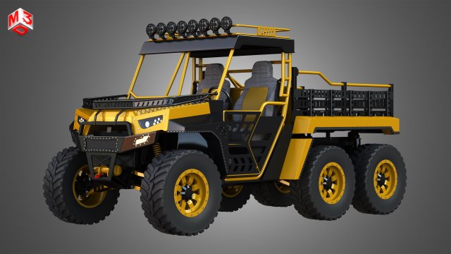 bms - the beast 1000 vehicle - double axle 3D Model .c4d .max .obj .3ds .fbx .stl .blend 