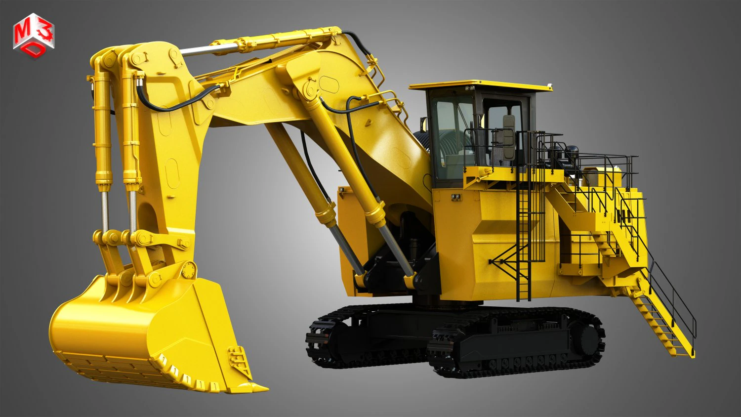 hydraulic mining excavator 3D Model .c4d .max .obj .3ds .fbx .stl .blend 