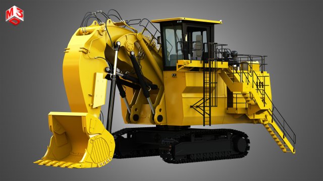 6030 fs - hydraulic mining shovel Modèle 3D .c4d .max .obj .3ds .fbx .stl .blend 
