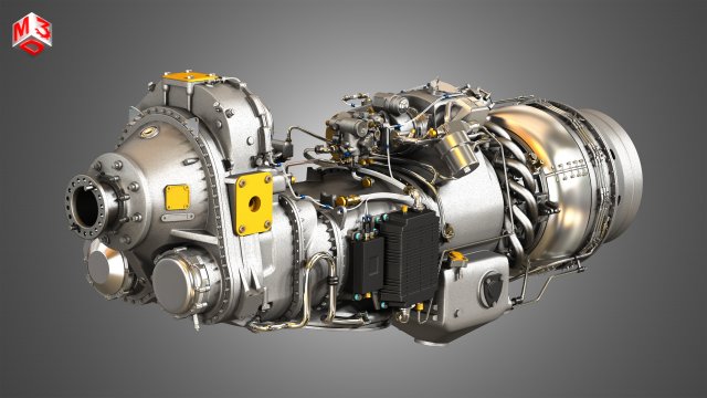 Pw canada - pw100 turboprop engine Modelo 3D .c4d .max .obj .3ds .fbx .stl .blend 