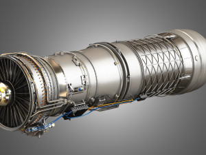 F100 - pw - 220 turbofan engine - with interior parts 3D Model