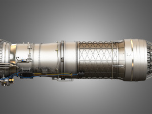 F100 - pw - 220 turbofan engine - with interior parts 3D मॉडल