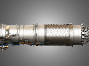 F100 - pw - 220 turbofan engine - with interior parts 3D मॉडल