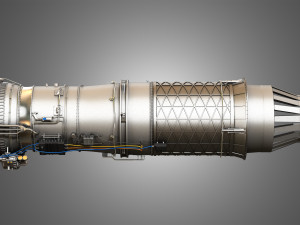 F100 - pw - 220 turbofan engine - with interior parts 3D मॉडल