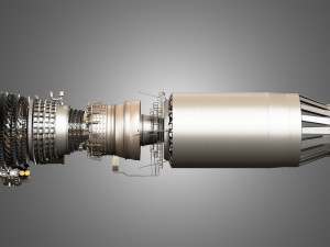 F100 - pw - 220 turbofan engine - with interior parts 3D मॉडल