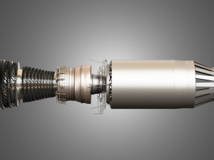 F100 - pw - 220 turbofan engine - with interior parts 3D मॉडल