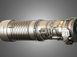 F100 - pw - 220 turbofan motor - i&ccedil; par&ccedil;alarla birlikte 3D Model