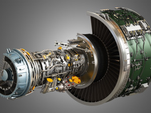 pw gtf geared turbofan engine - cutaway 3D Model