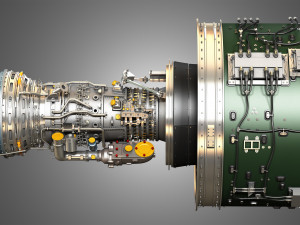 pw gtf geared turbofan engine - cutaway 3D Model