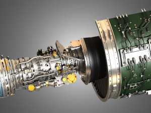 pw gtf geared turbofan engine - cutaway 3D Model