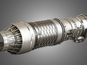 f100 - pw - 220 turbofan engine - cutaway 3D-Modell