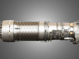 f100 - pw - 220 turbofan engine - cutaway 3D-Modell