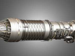 f100 - pw - 220 turbofan engine - cutaway 3D-Modell