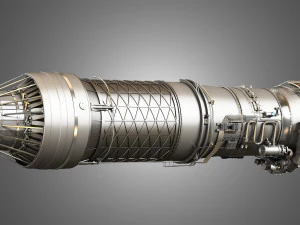f100 - pw - 220 turbofan engine - cutaway 3D Model