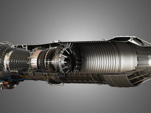 f100 - pw - 220 turbofan engine - cutaway 3D-Modell