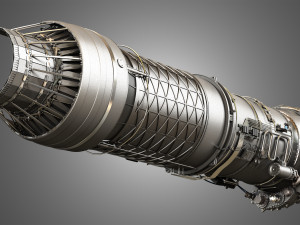 f100 - pw - 220 turbofan engine - cutaway 3D-Modell