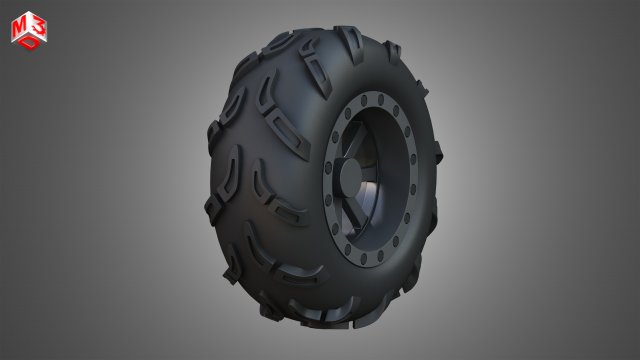 buggy tire - 01 3D Model .c4d .max .obj .3ds .fbx .stl .blend 