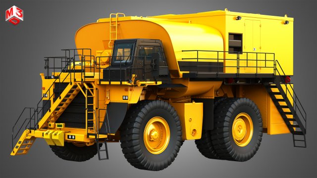 785d - off-highway - fuel and lube mining truck 3Dモデル .c4d .max .obj .3ds .fbx .stl .blend 