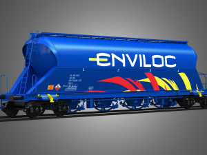 dust silo wagon - silo container car 3D Model