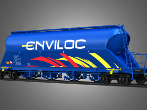 dust silo wagon - silo container car 3D Model