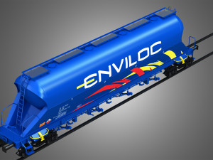 dust silo wagon - silo container car 3D Model