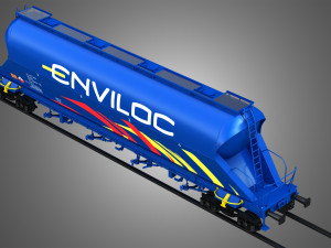 dust silo wagon - silo container car 3D Model