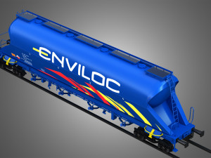 dust silo wagon - silo container car 3D Model