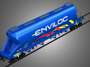 dust silo wagon - silo container car 3D Model