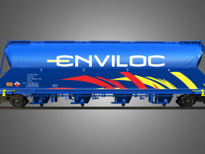 dust silo wagon - silo container car 3D Model