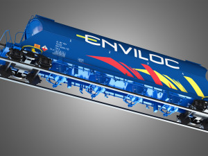 dust silo wagon - silo container car 3D Model