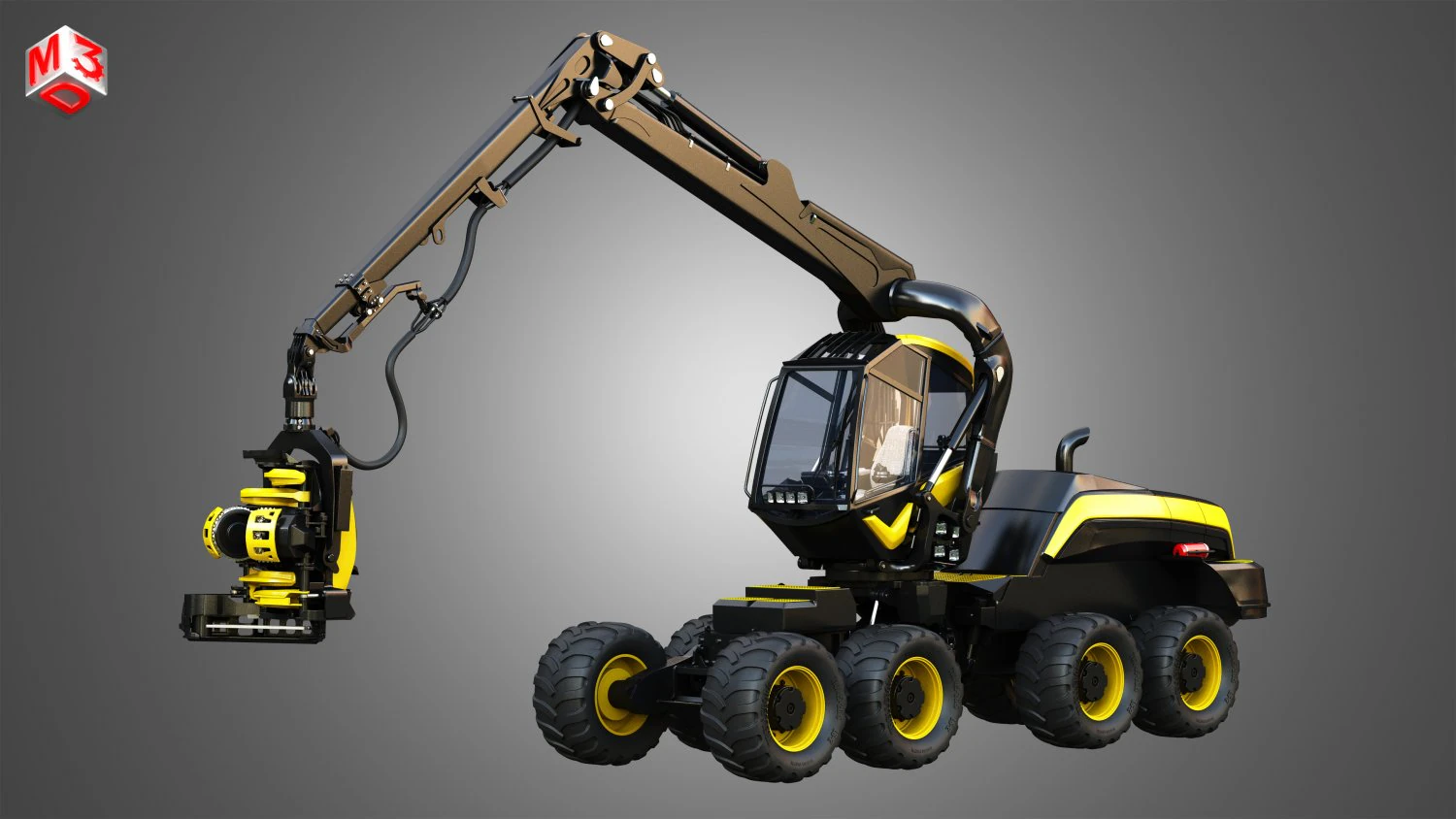 ponsse scorpionking forestry machine 3D Model .c4d .max .obj .3ds .fbx .stl .blend 