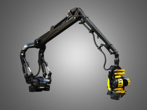 Forestry Crane with Harvester Head 3Dモデル
