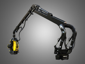 Forestry Crane with Harvester Head 3Dモデル