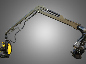 Forestry Crane with Harvester Head 3Dモデル
