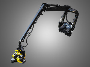 Forestry Crane with Harvester Head 3Dモデル