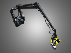 Forestry Crane with Harvester Head 3Dモデル