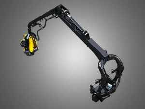 Forestry Crane with Harvester Head 3D Model