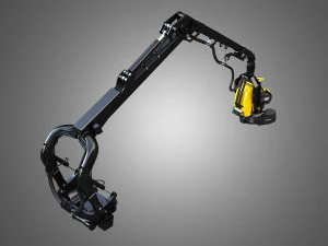 Forestry Crane with Harvester Head 3D Model