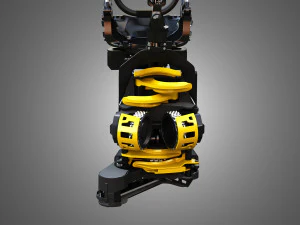 Forestry Crane with Harvester Head 3D Model