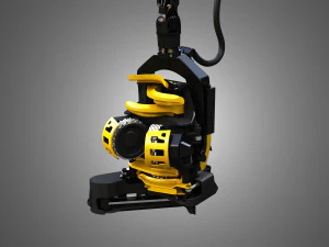 Forestry Crane with Harvester Head 3D Model