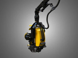 Forestry Crane with Harvester Head 3D Model