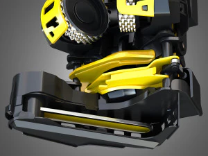 Forestry Crane with Harvester Head 3D Model
