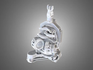 Forestry Crane with Harvester Head 3D Model