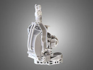 Forestry Crane with Harvester Head 3D Model