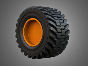 H21D Forestry Harvester Wheel and Tire Model 3D