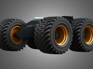 H21D Forestry Harvester Wheels and Tires with Suspension Model 3D